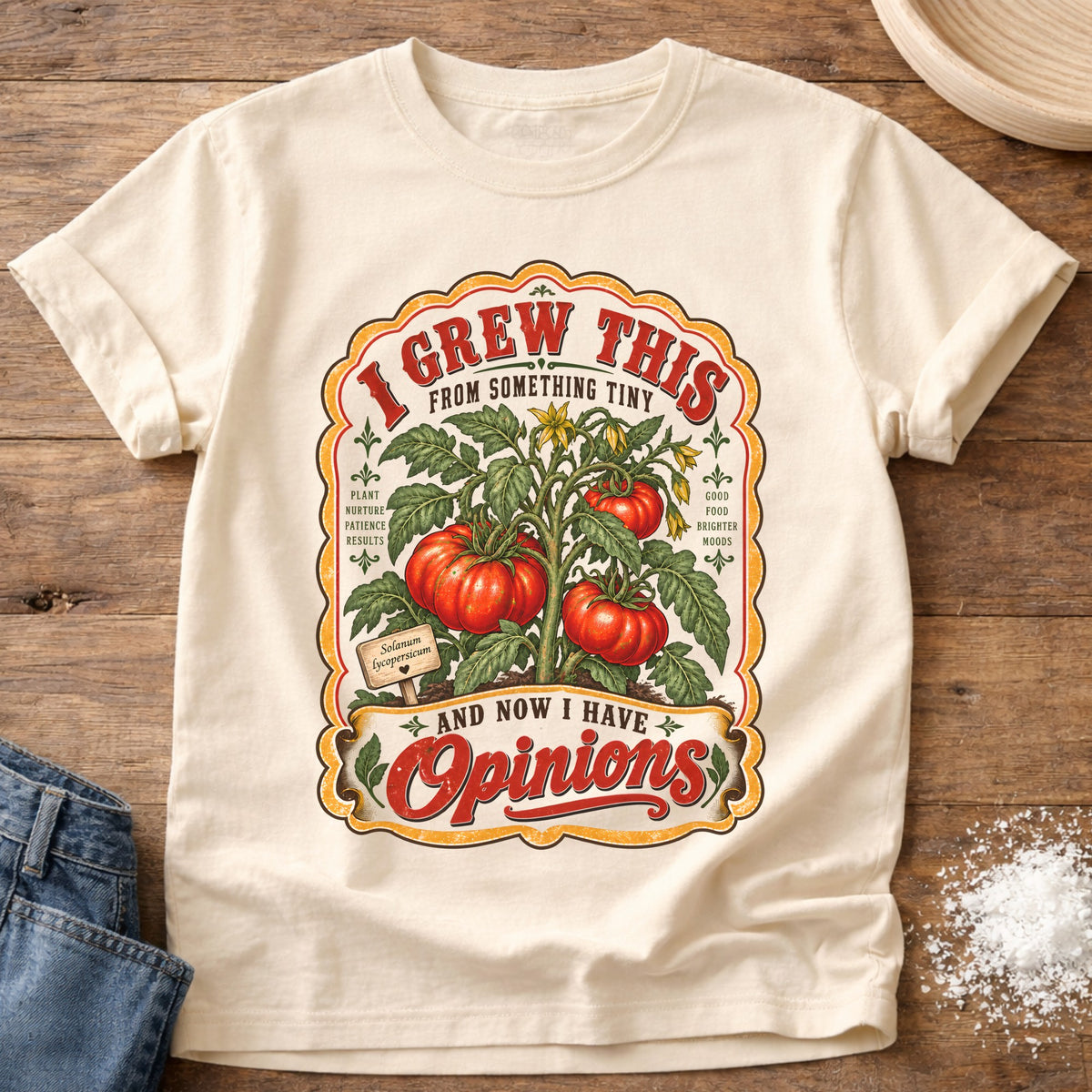 Knead More Fun Grower With Opinions t-shirt in Ivory