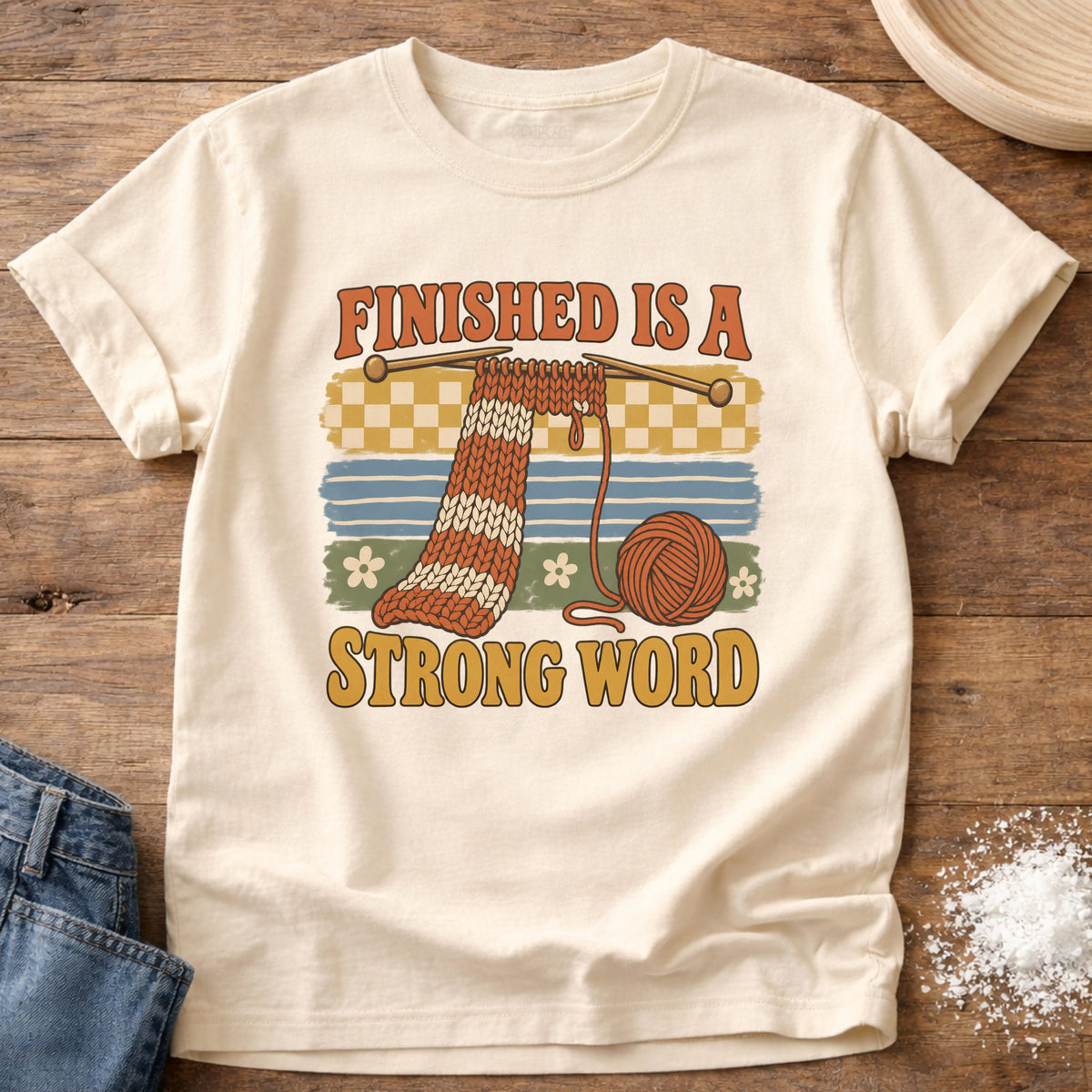 Knead More Fun Strong Word graphic t-shirt in Ivory