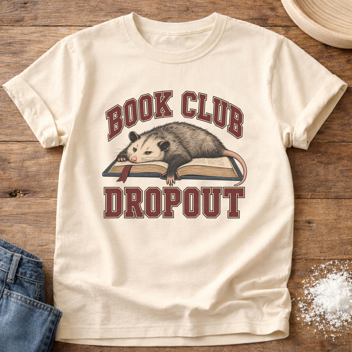Knead More Fun Book Club Dropout graphic t-shirt in Ivory