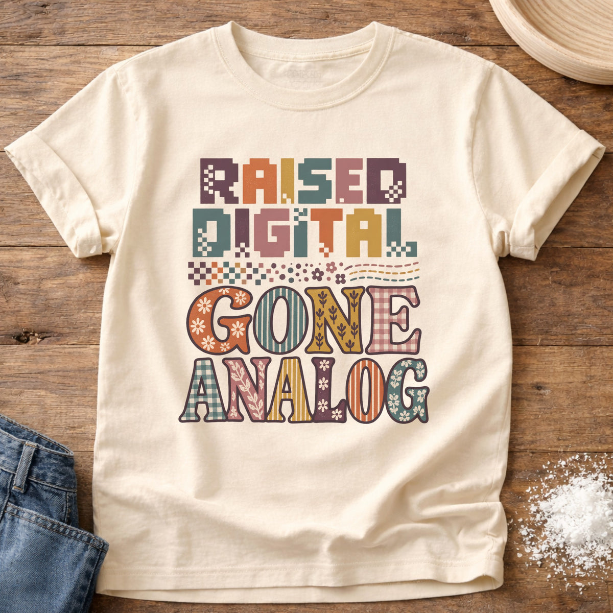 Knead More Fun Raised Digital graphic t-shirt in Ivory