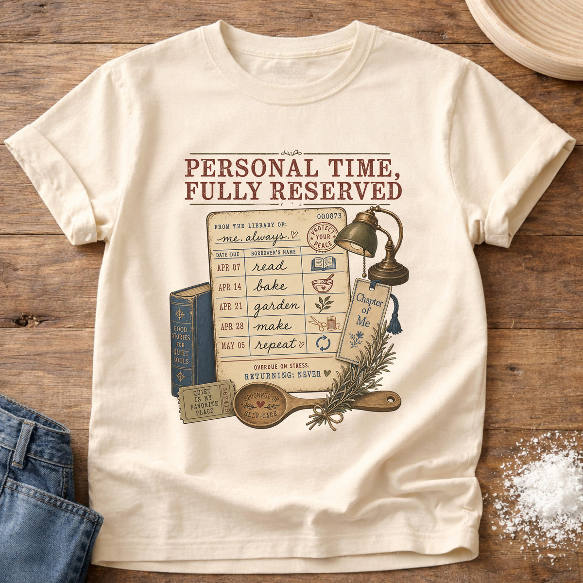Knead More Fun Fully Reserved graphic t-shirt in Ivory