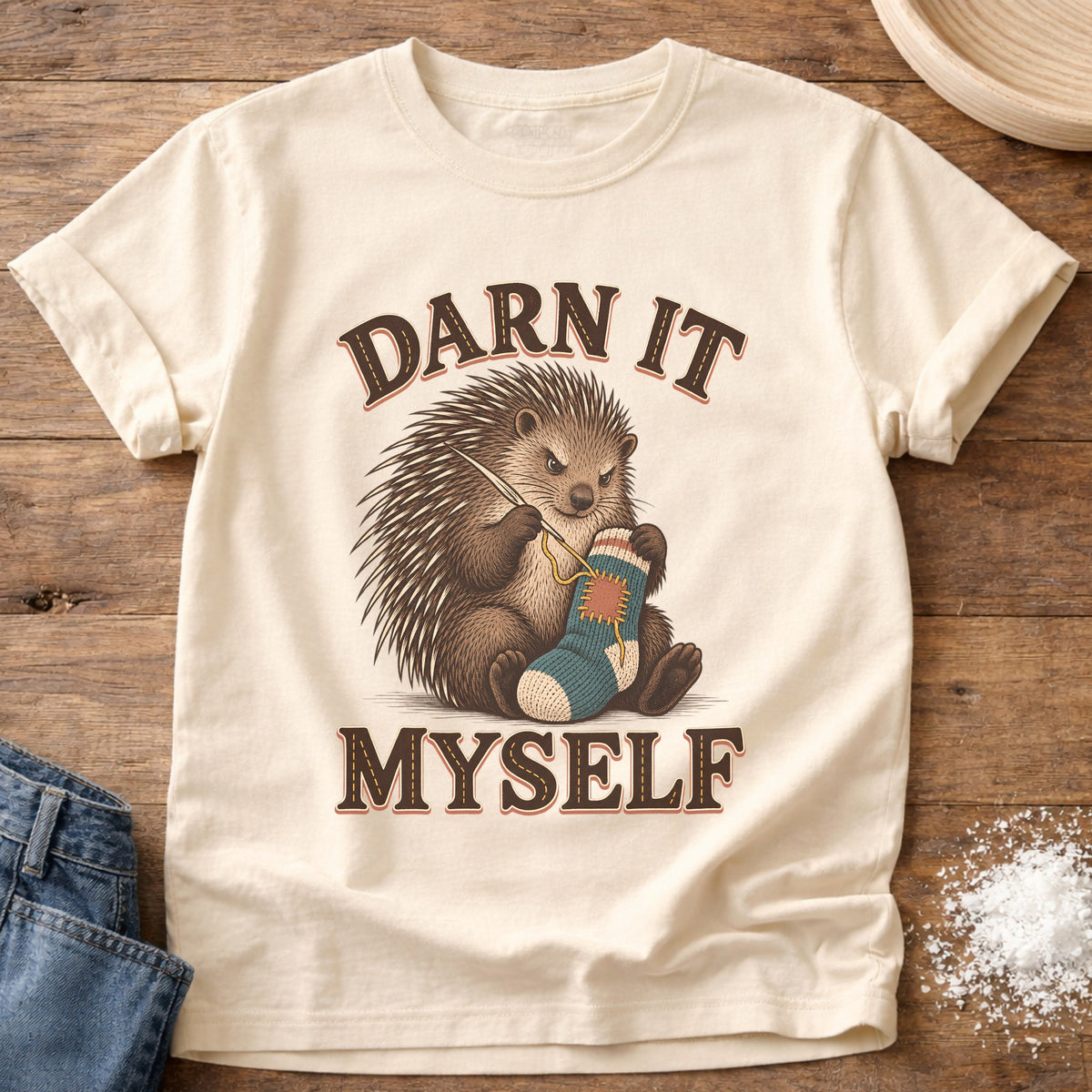 Knead More Fun Darn It graphic t-shirt in Ivory