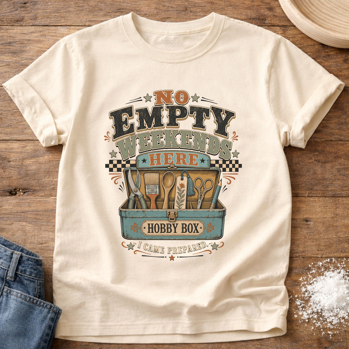 Knead More Fun No Empty Weekends graphic t-shirt in Ivory