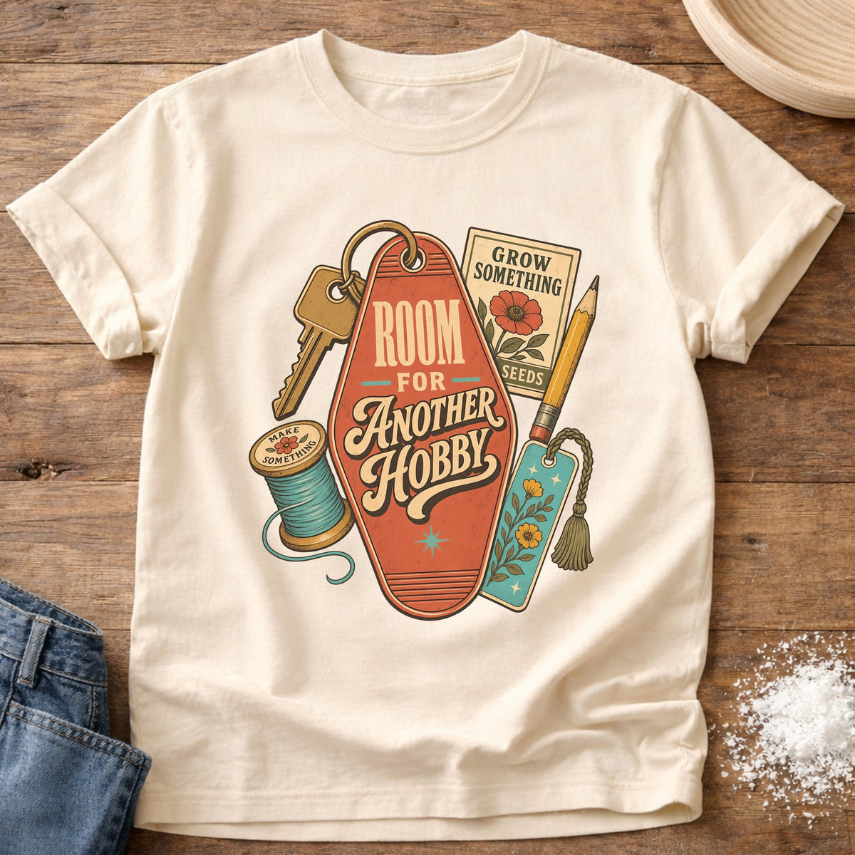 Knead More Fun Another Hobby graphic t-shirt in Ivory