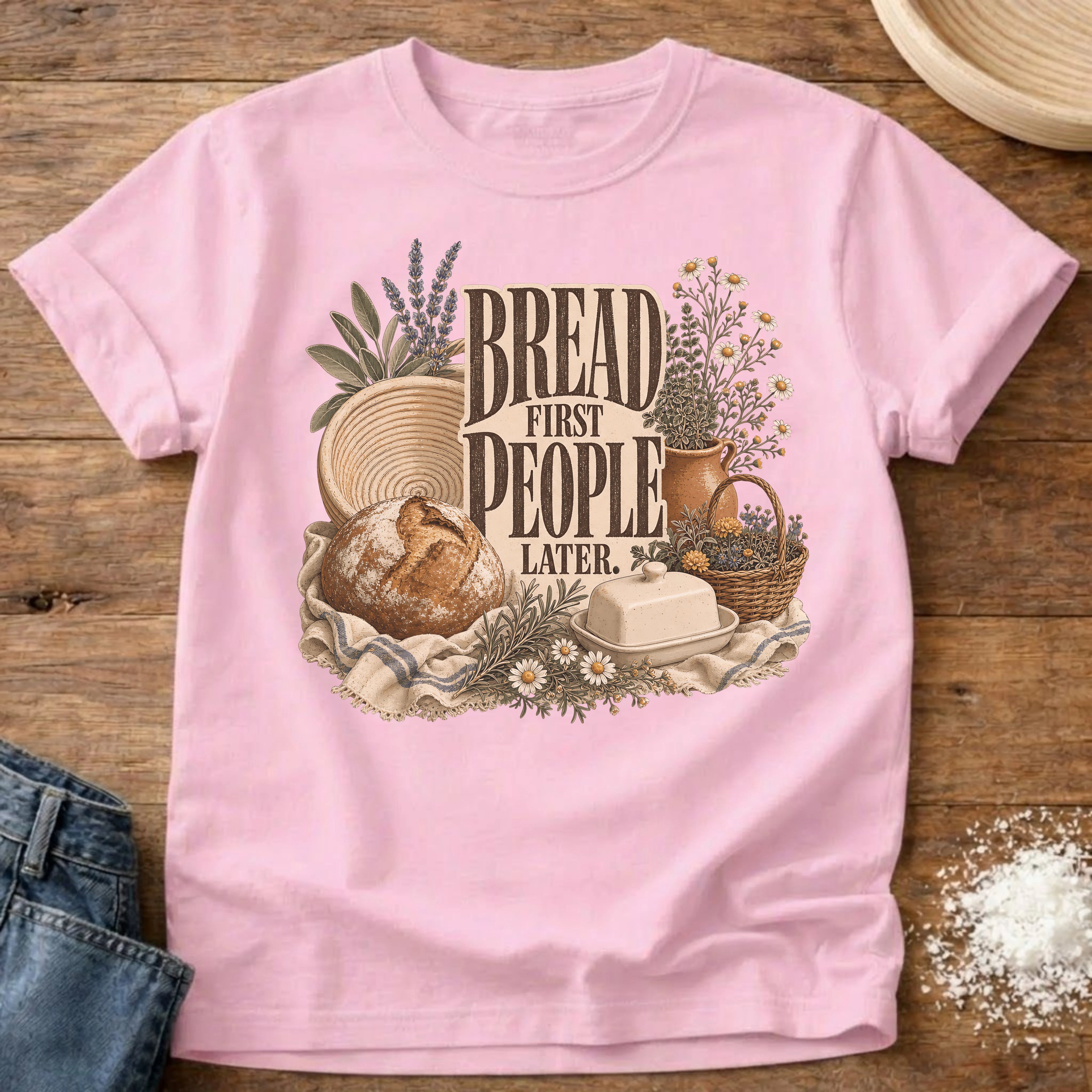 Knead More Fun Bread First sourdough t-shirt in Blossom