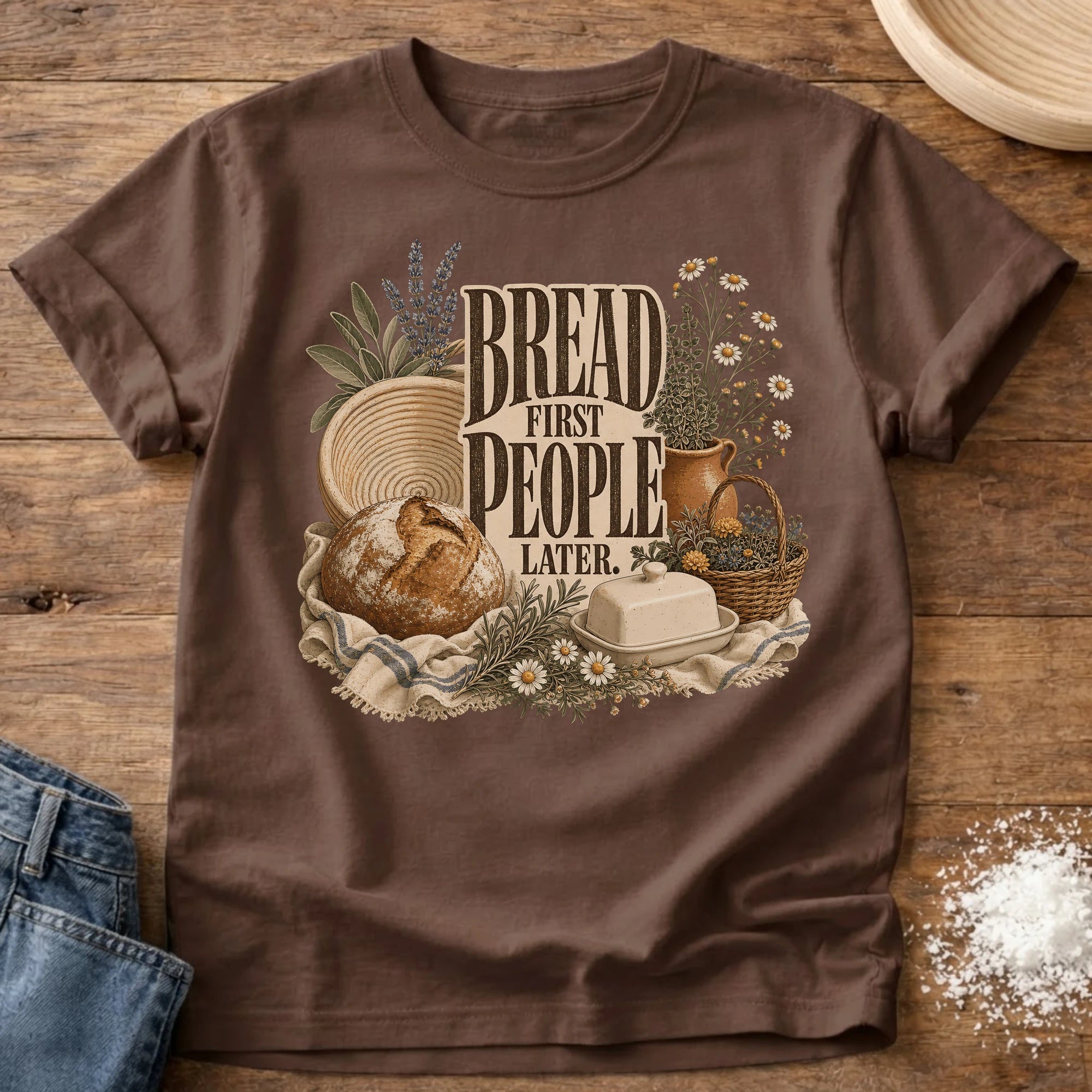 Knead More Fun Bread First sourdough t-shirt in Espresso