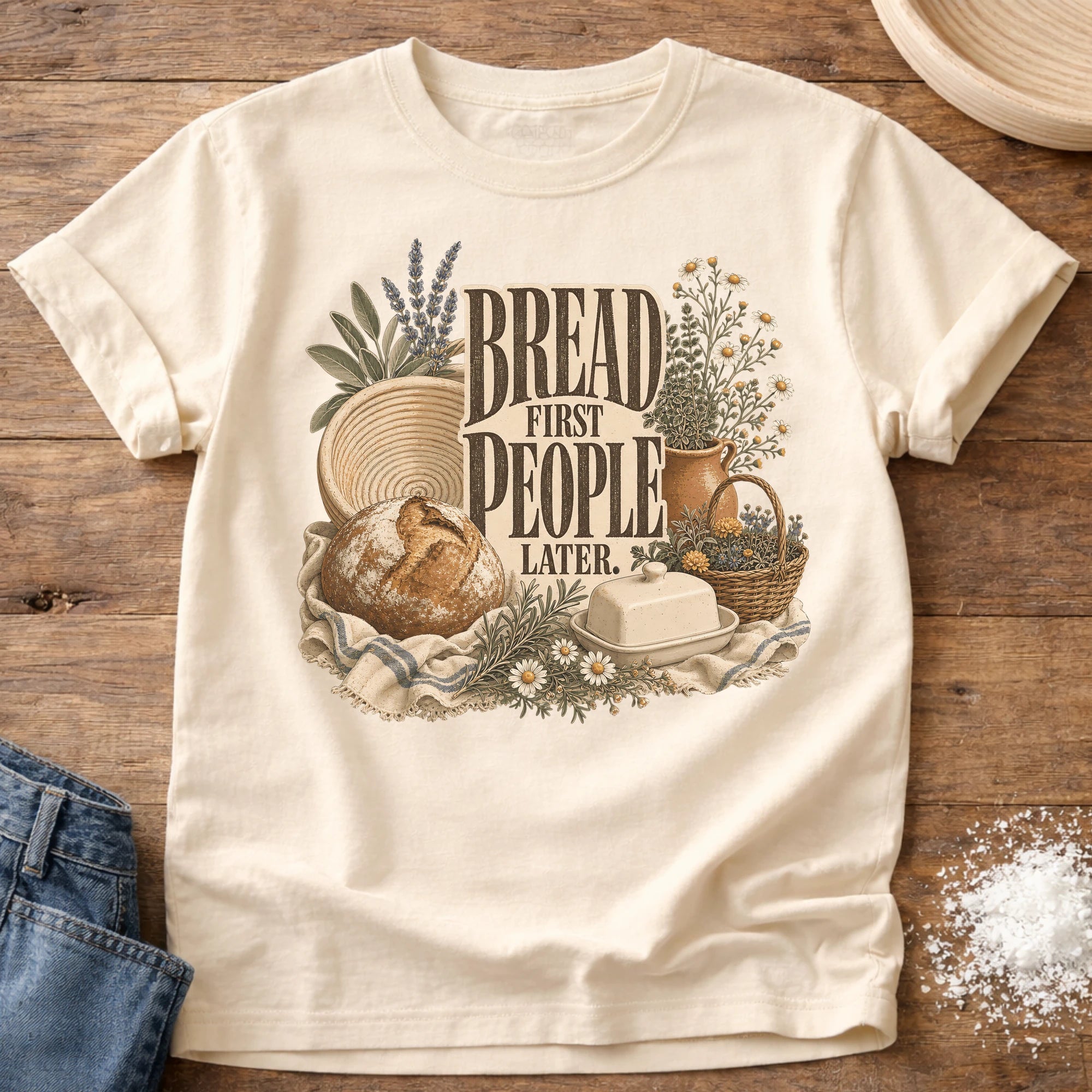 Knead More Fun Bread First sourdough t-shirt in Ivory