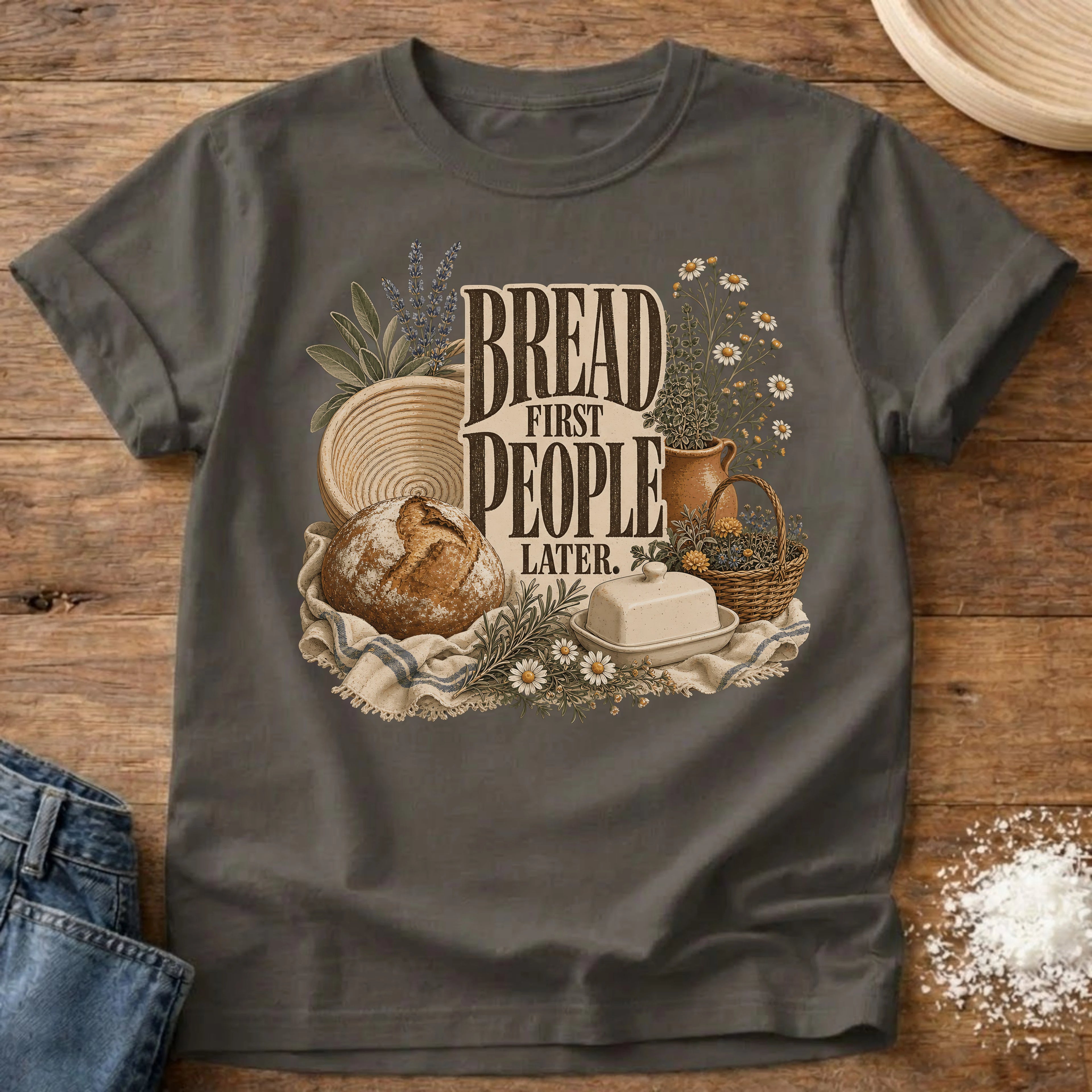 Knead More Fun Bread First sourdough t-shirt in Pepper