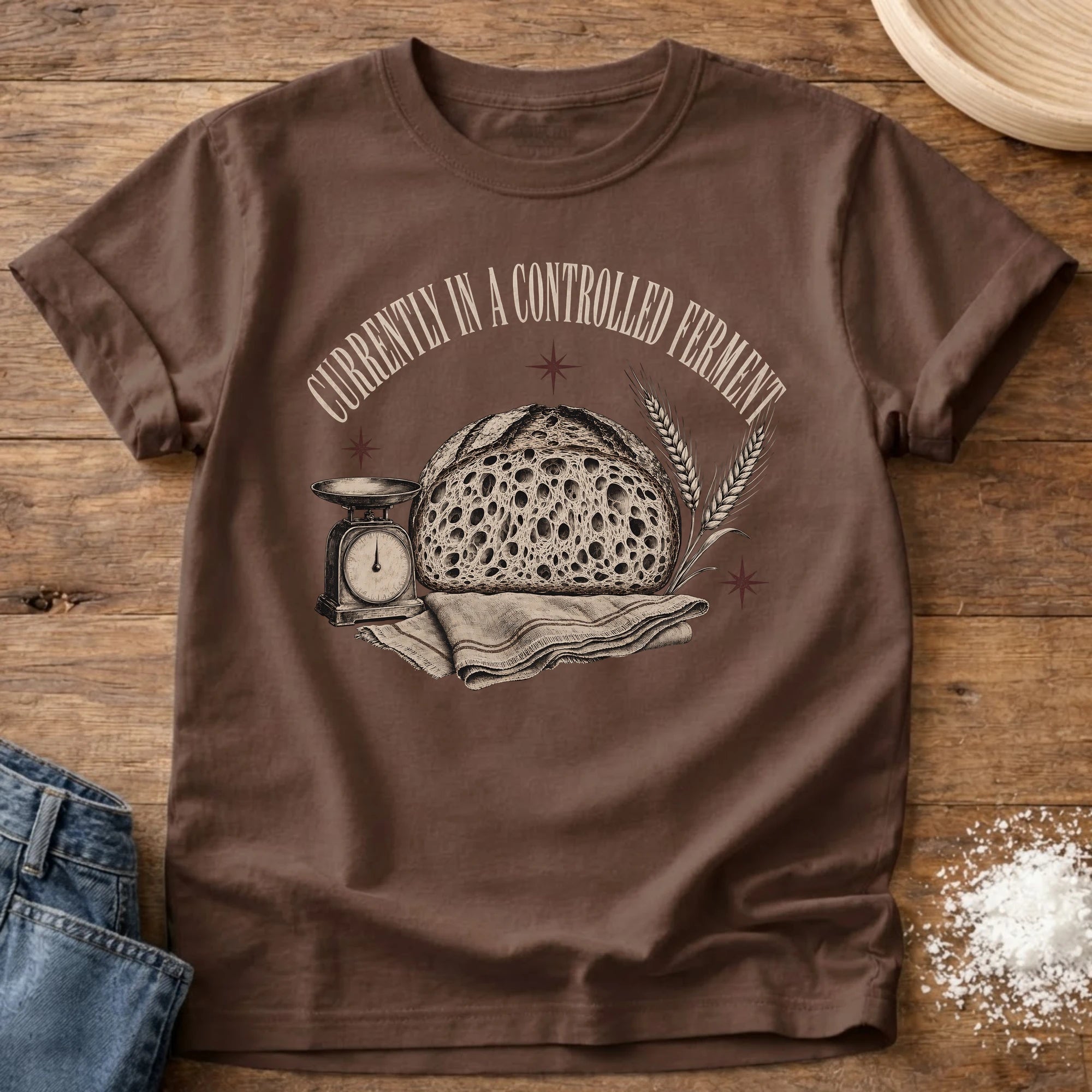 Knead More Fun Controlled Ferment sourdough t-shirt in Espresso