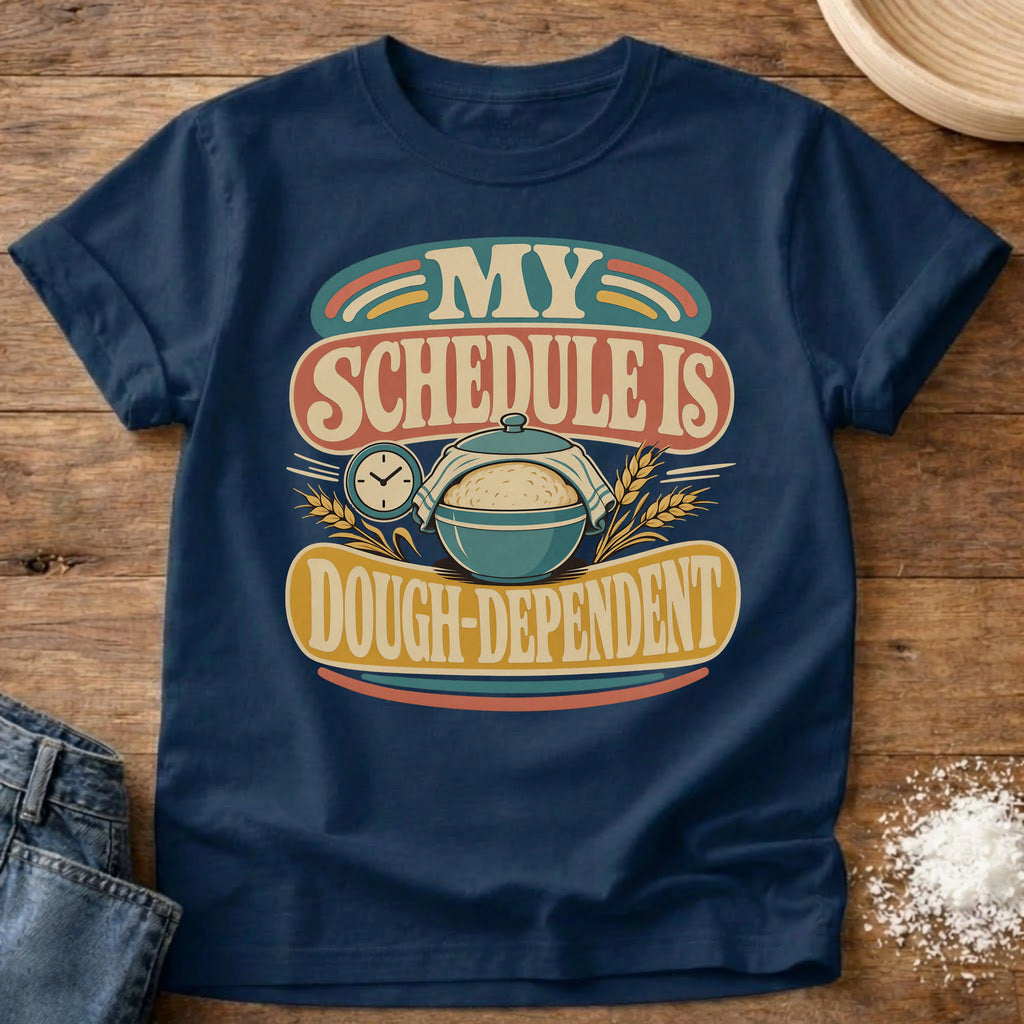 Knead More Fun Dough-Dependent sourdough t-shirt in Navy