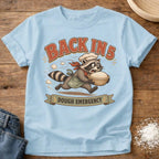 Knead More Fun Dough Emergency Raccoon sourdough t-shirt in Chambray