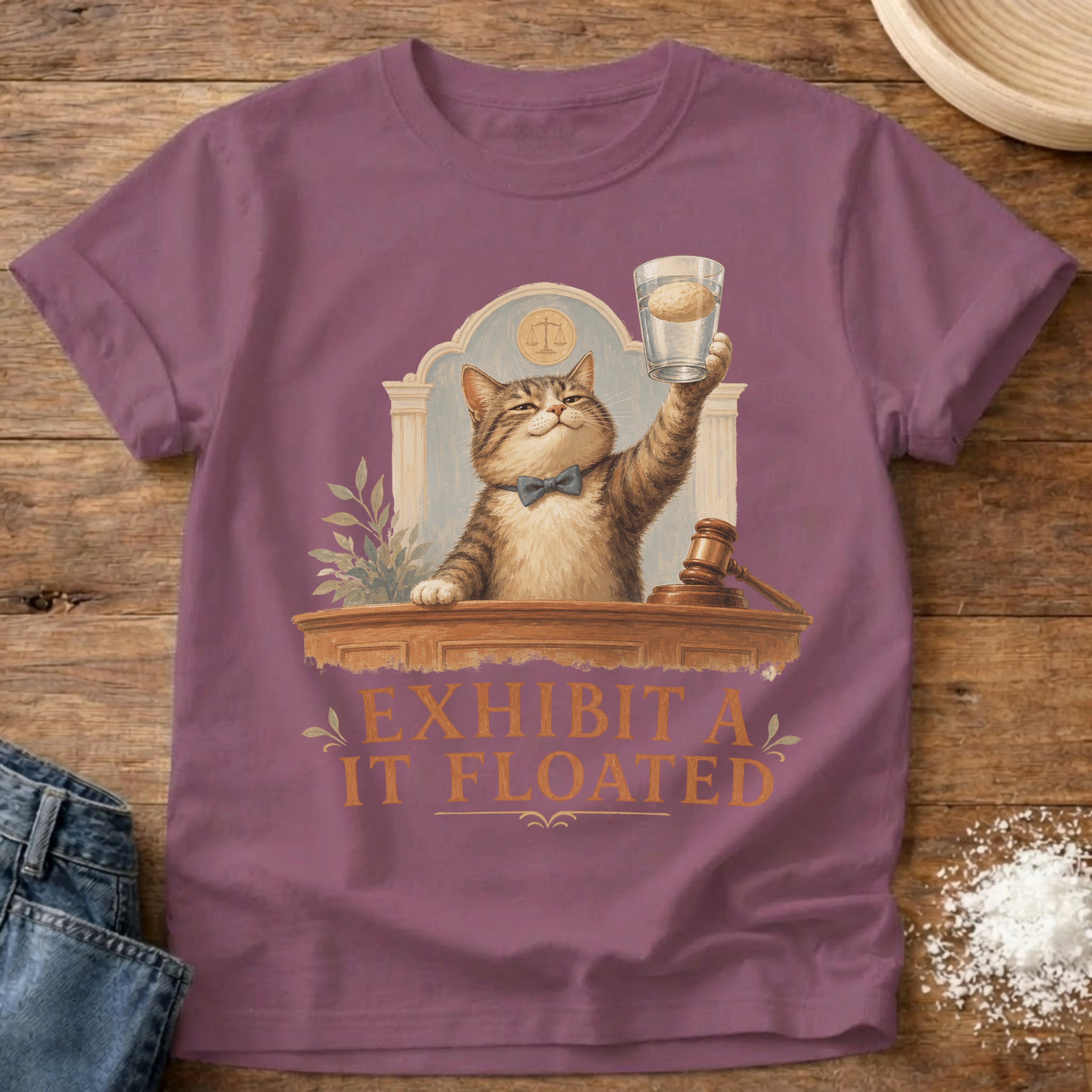 Knead More Fun Exhibit A Cat sourdough t-shirt in Berry