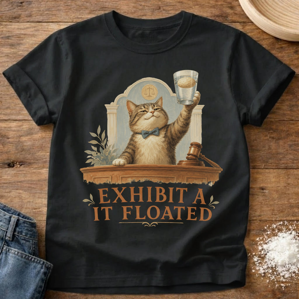 Knead More Fun Exhibit A Cat sourdough t-shirt in Black