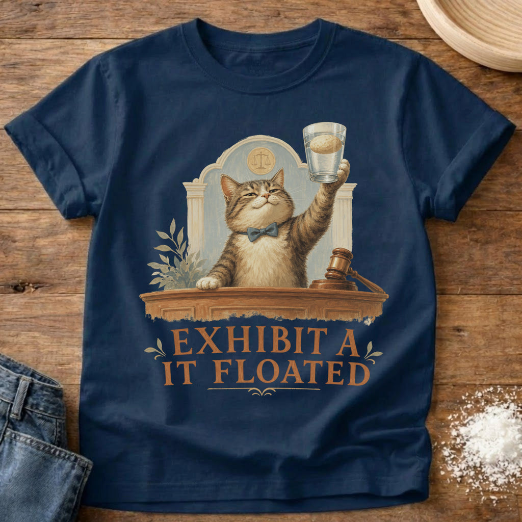 Knead More Fun Exhibit A Cat sourdough t-shirt in Navy