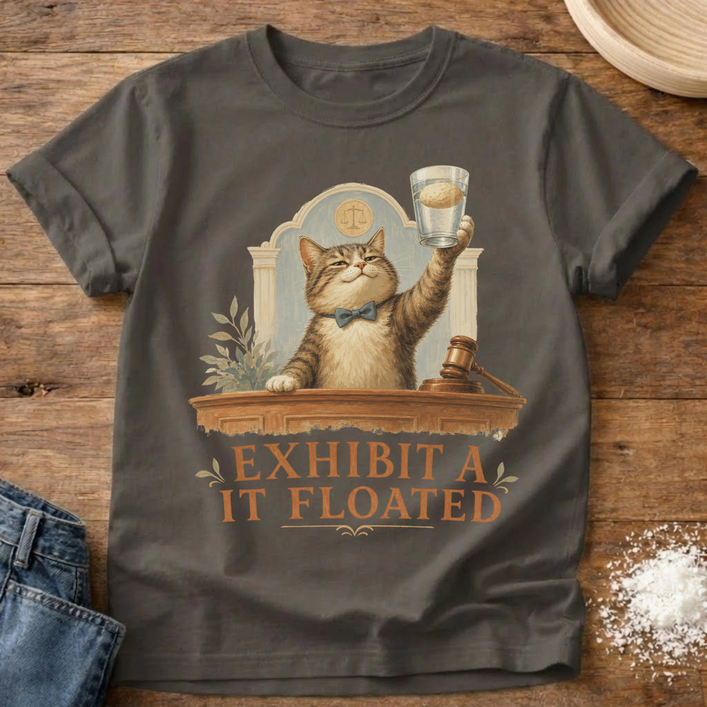 Knead More Fun Exhibit A Cat sourdough t-shirt in Pepper