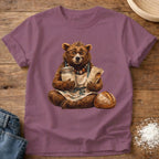 Knead More Fun Frazzled Bear sourdough t-shirt in Berry