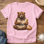 Knead More Fun Frazzled Bear sourdough t-shirt in Blossom