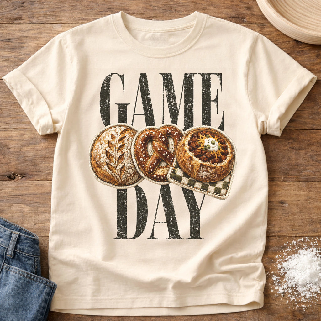 Knead More Fun Game Day sourdough t-shirt in Ivory