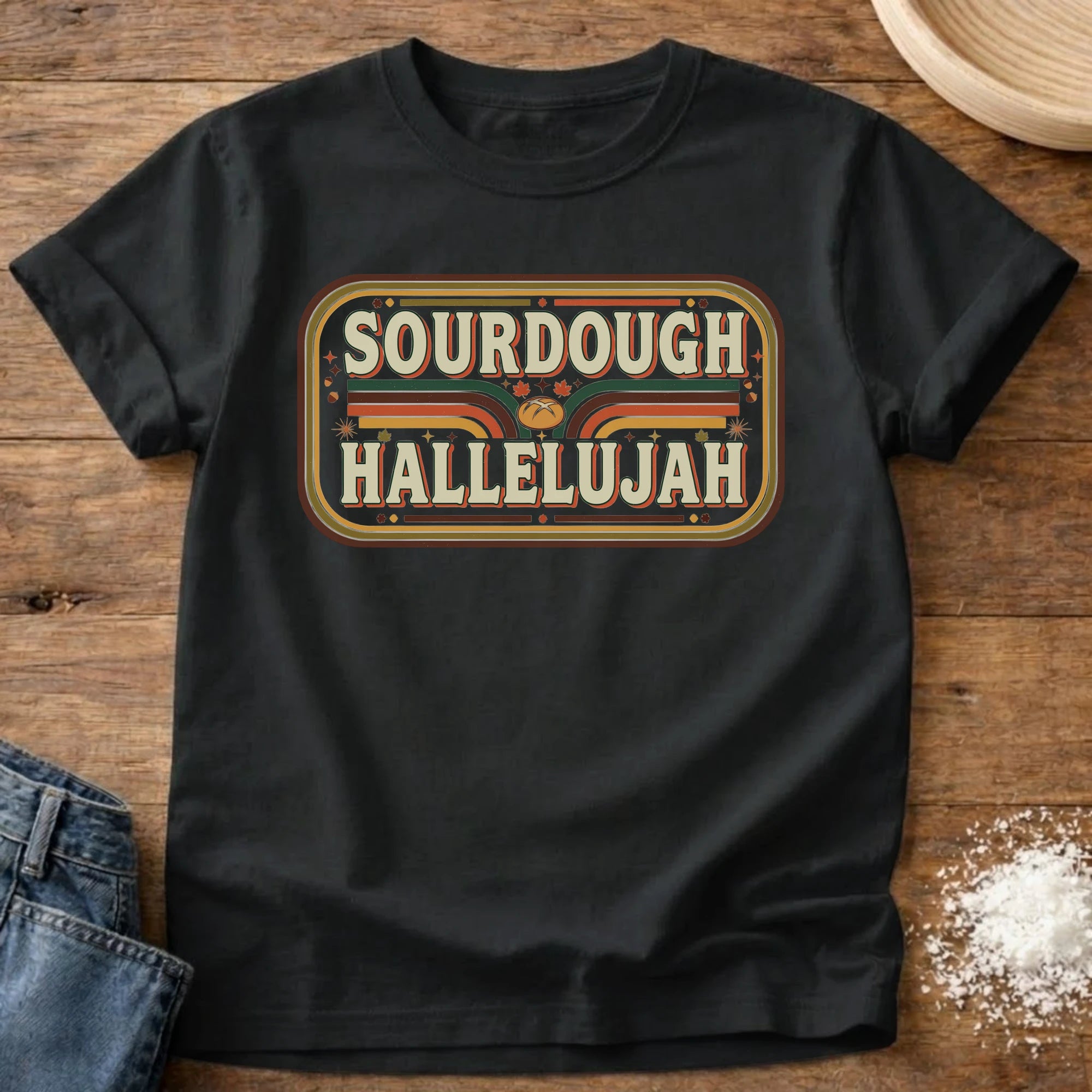 Knead More Fun Hallelujah sourdough t-shirt in Black
