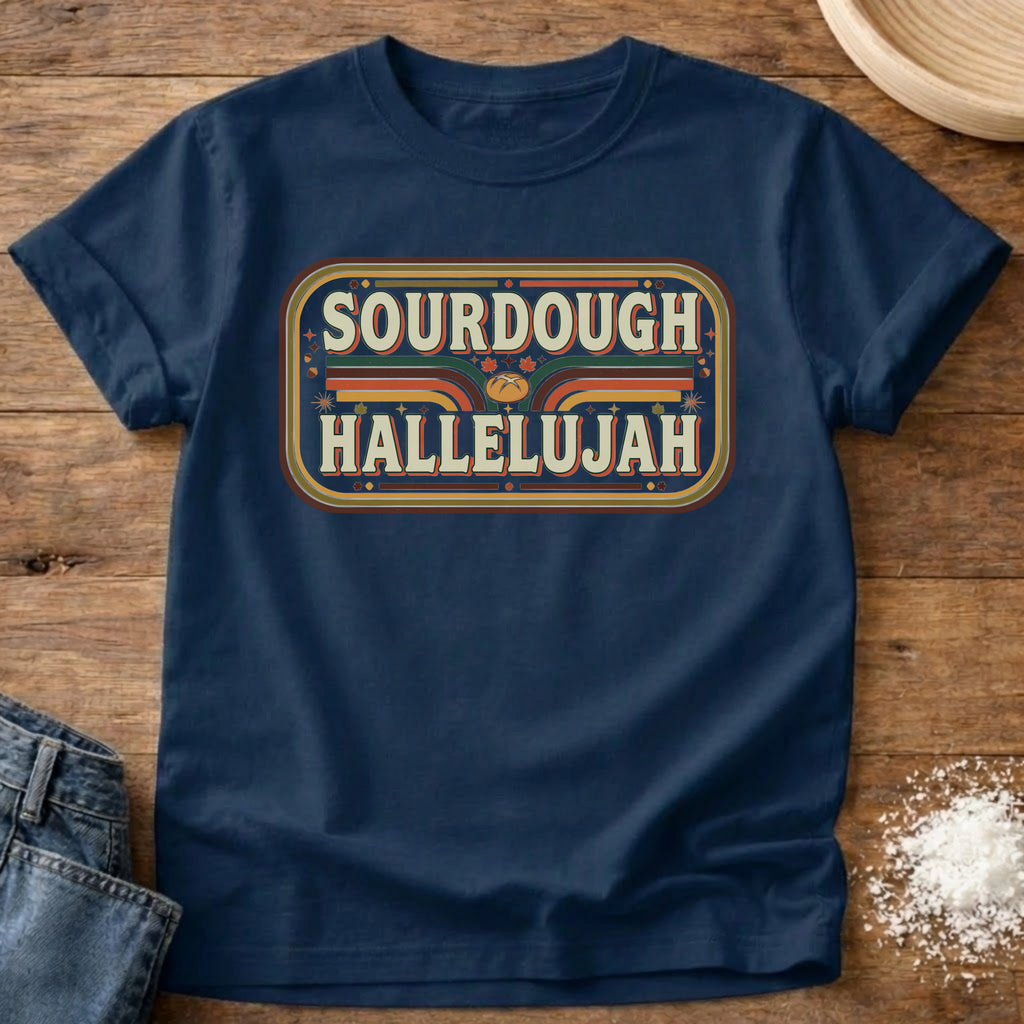 Knead More Fun Hallelujah sourdough t-shirt in Navy