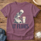 Knead More Fun It Floats Skeleton sourdough t-shirt in Berry