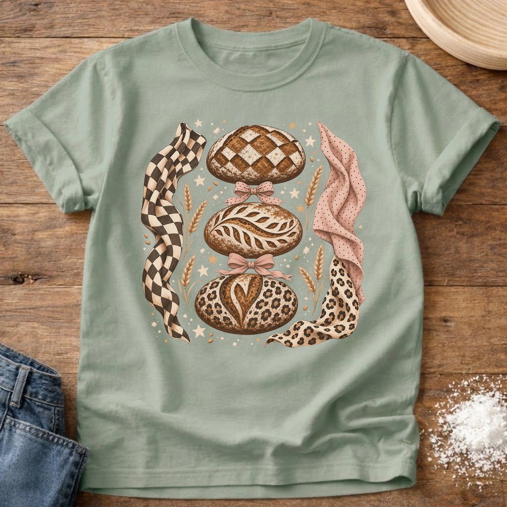 Knead More Fun Leopard Print Loafs sourdough t-shirt in Bay