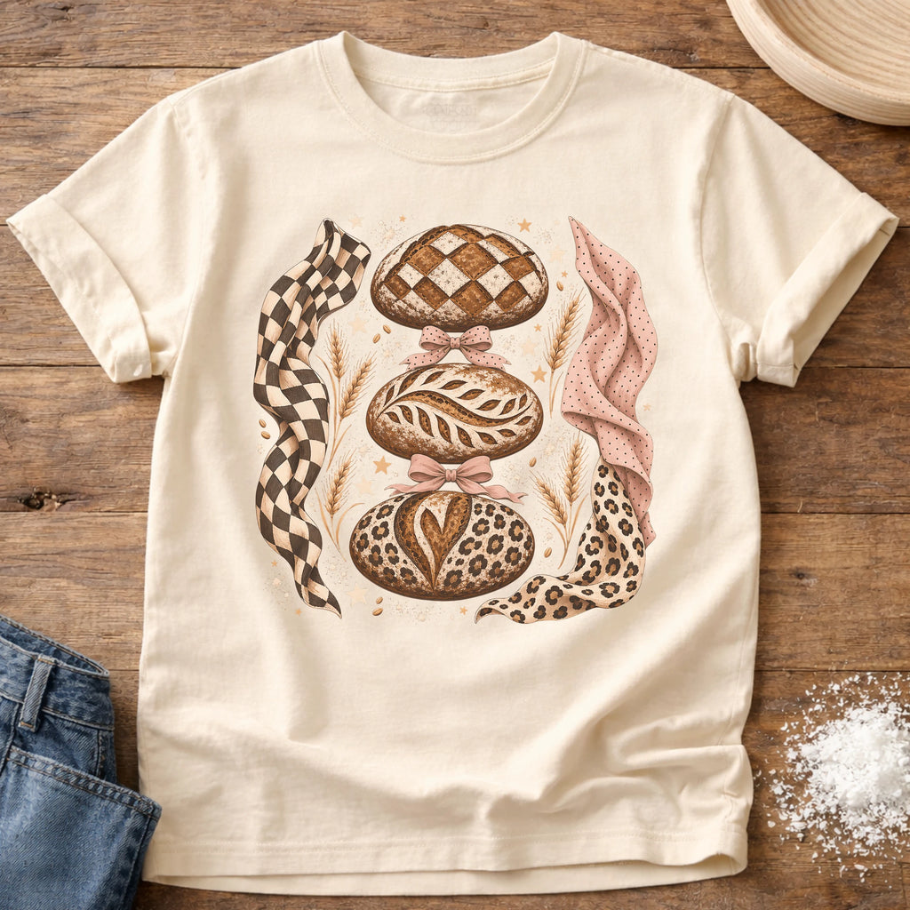 Knead More Fun Leopard Print Loafs sourdough t-shirt in Ivory