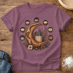 Knead More Fun Moon Phases sourdough t-shirt in Berry