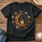 Knead More Fun Moon Phases sourdough t-shirt in Black