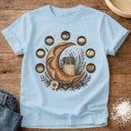 Knead More Fun Moon Phases sourdough t-shirt in Chambray