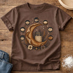 Knead More Fun Moon Phases sourdough t-shirt in Espresso