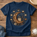 Knead More Fun Moon Phases sourdough t-shirt in Navy
