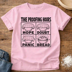 Knead More Fun Proofing Hours sourdough t-shirt in Blossom