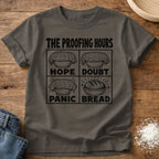 Knead More Fun Proofing Hours sourdough t-shirt in Pepper