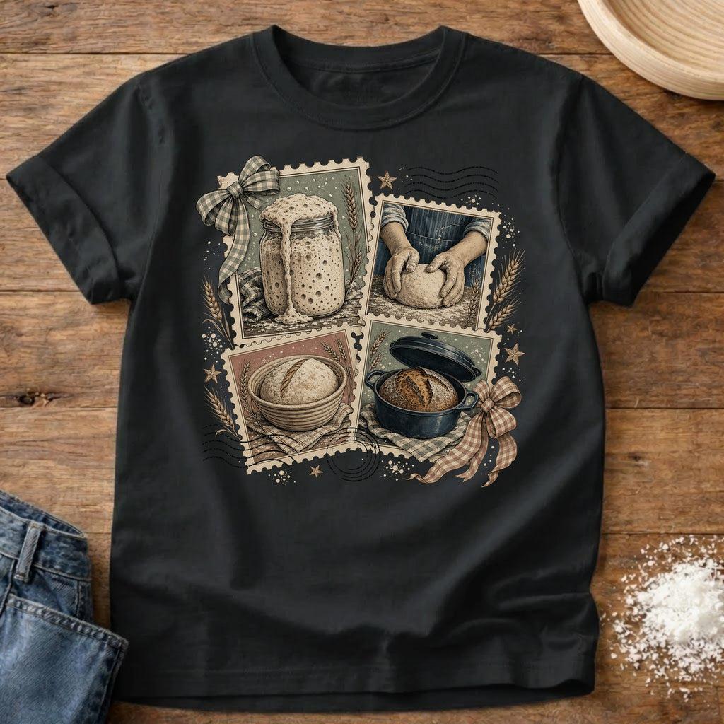 Knead More Fun Proofing Plans sourdough t-shirt in Black