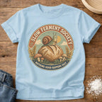 Knead More Fun Slow Ferment Snail sourdough t-shirt in Chambray