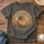 Knead More Fun Slow Ferment Snail sourdough t-shirt in Pepper