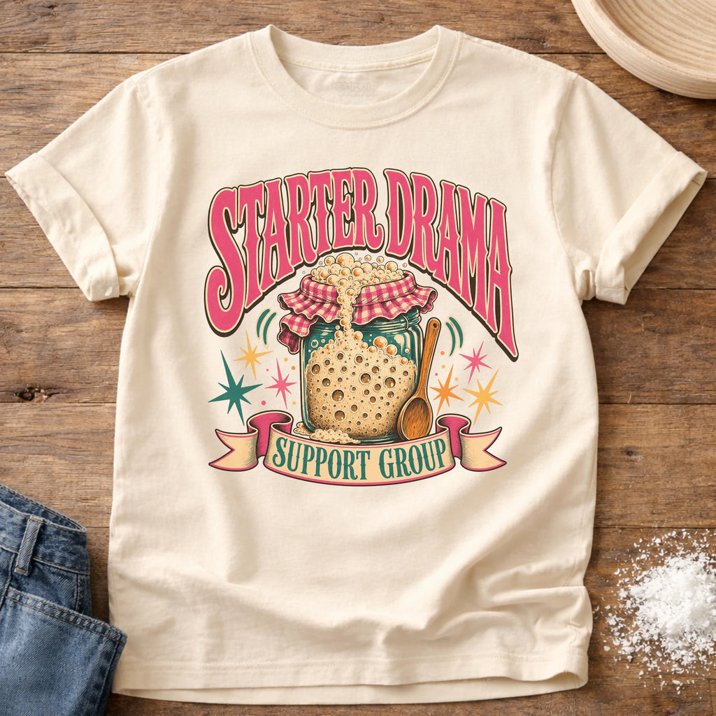 Knead More Fun Starter Drama sourdough t-shirt in Ivory