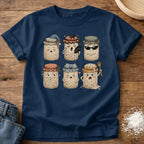 Knead More Fun Starter Moods sourdough t-shirt in Navy