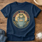 Knead More Fun Trust the Float Frog sourdough t-shirt in Navy