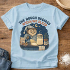 Knead More Fun When We Sleep Owl sourdough t-shirt in Chambray