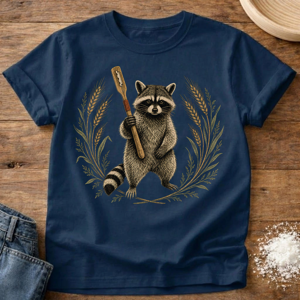 Knead More Fun Lame Raccoon t-shirt in Navy