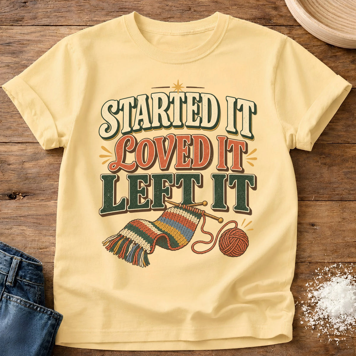 Knead More Fun Left It homebody t-shirt in Butter