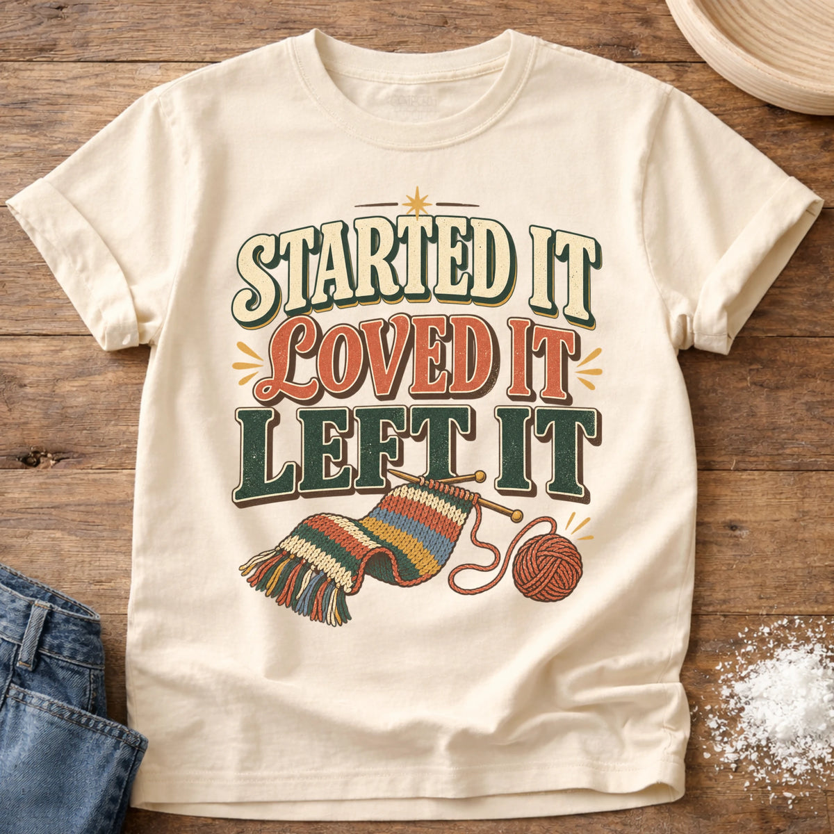 Knead More Fun Left It homebody t-shirt in Ivory