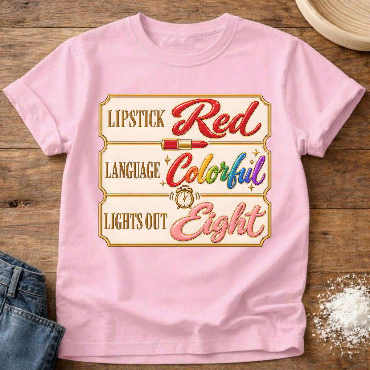 Knead More Fun Lights Out t-shirt in Blossom