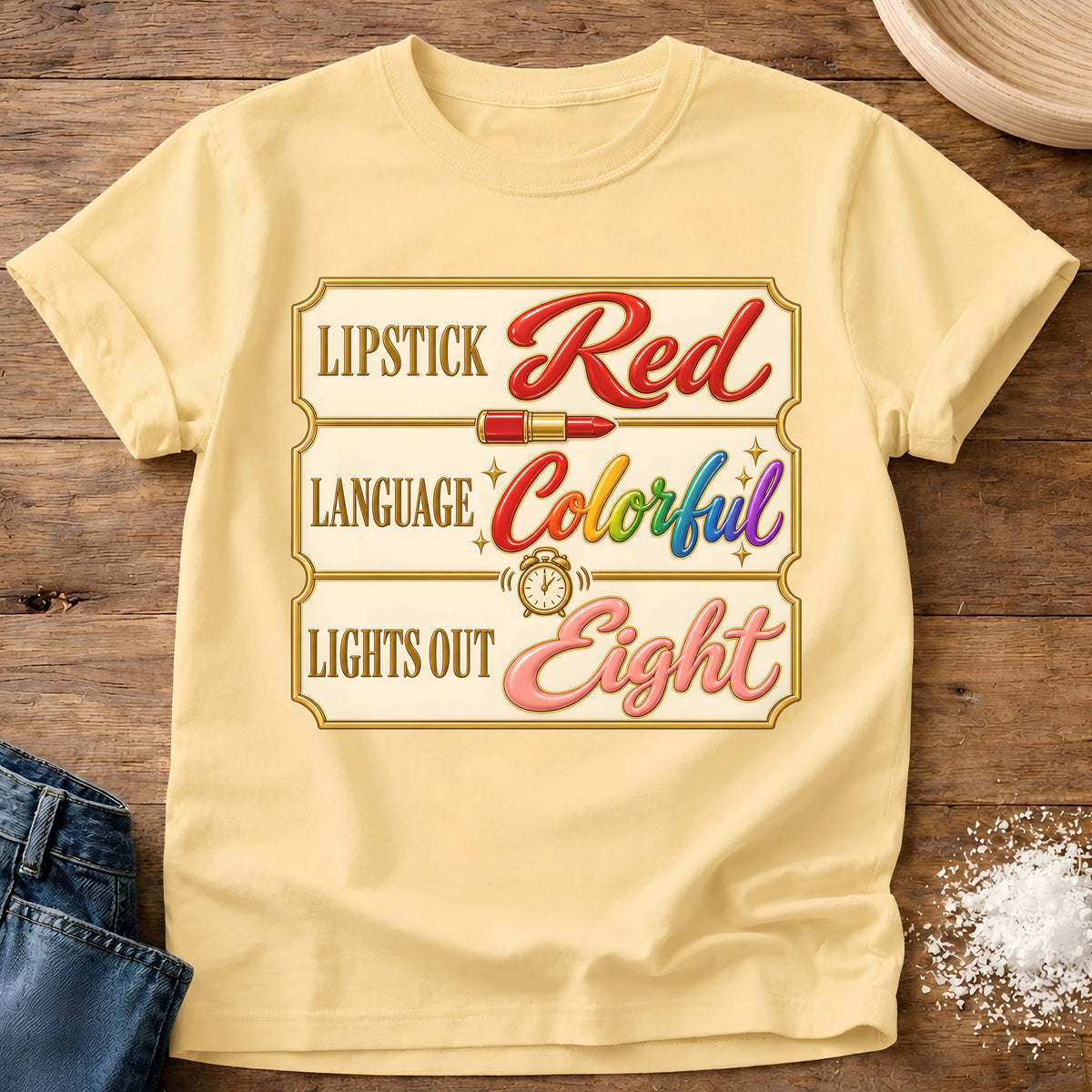 Knead More Fun Lights Out t-shirt in Butter