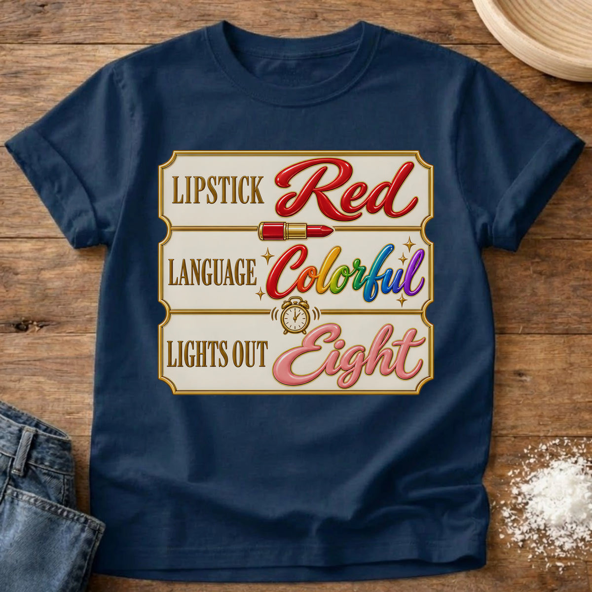 Knead More Fun Lights Out t-shirt in Navy