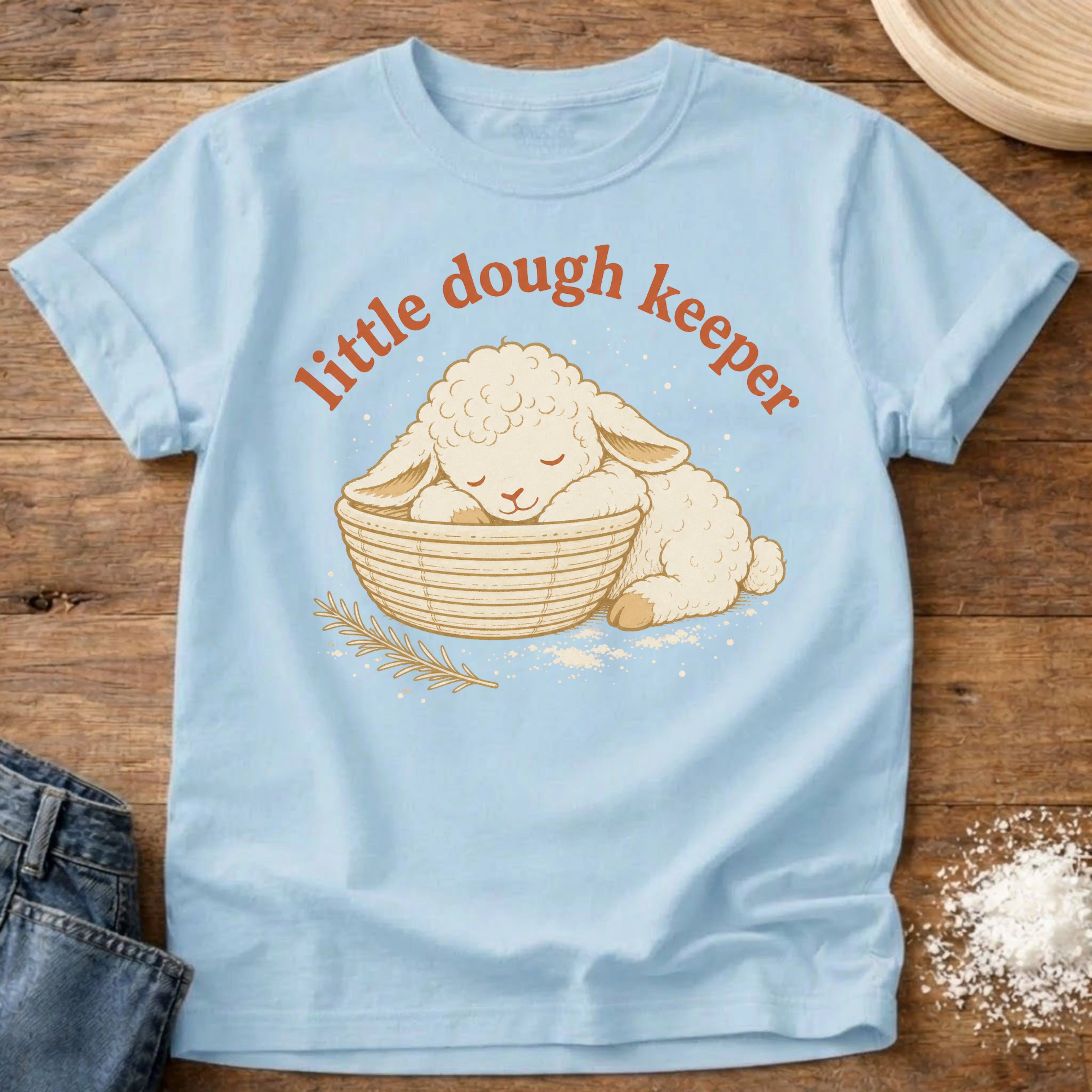 Knead More Fun Little Dough Keeper t-shirt in Chambray