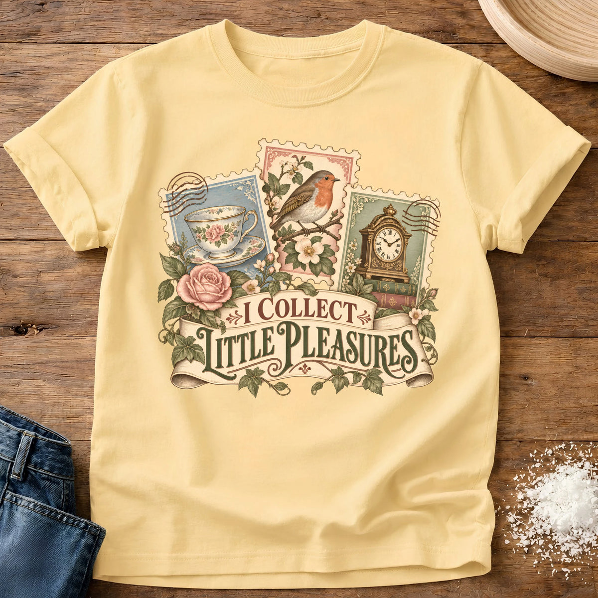 Knead More Fun Little Pleasures grannycore t-shirt in Butter