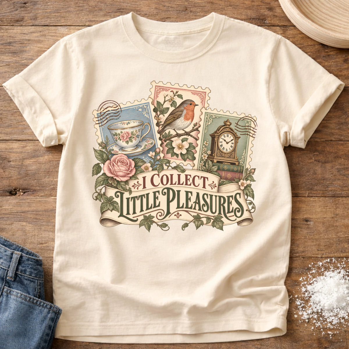 Knead More Fun Little Pleasures grannycore t-shirt in Ivory